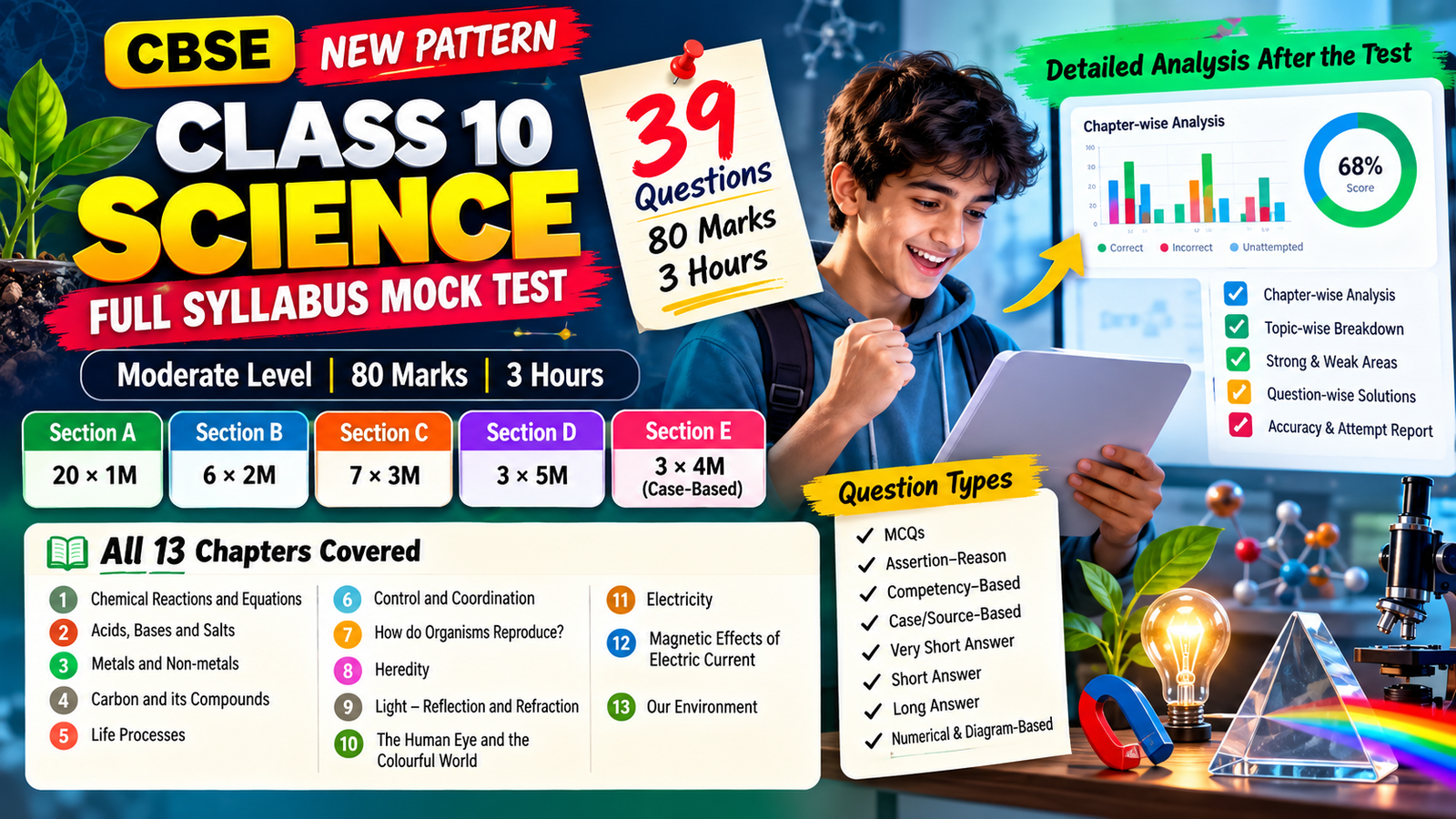 Class 10th Science Handwritten test for Final Exam Set-1 | CBSE Class 10