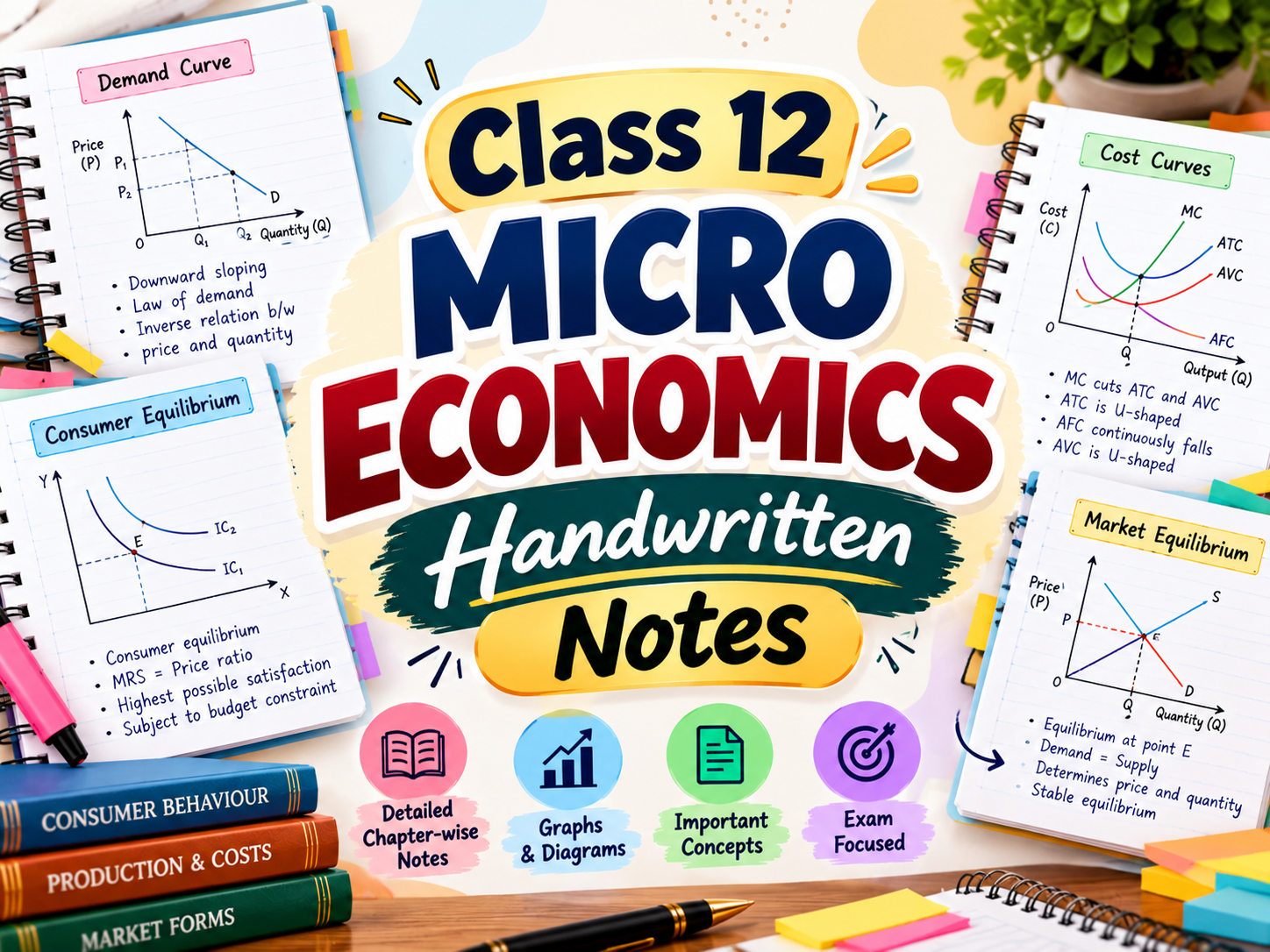 Class 12 Micro Economics Detailed Handwritten Notes PDF | CBSE Class 12 Economics Chapter-Wise Notes