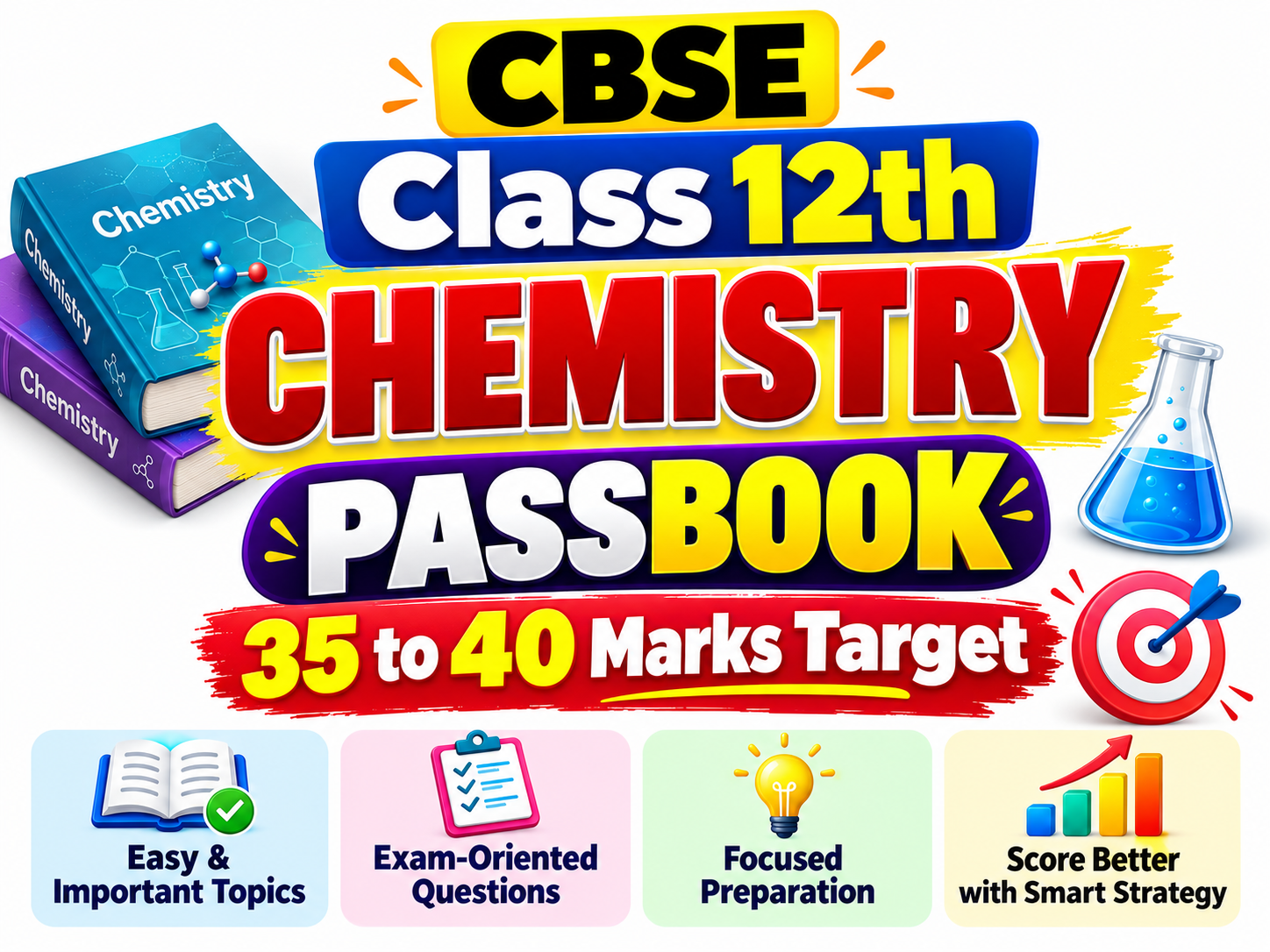 CBSE Class 12th Chemistry Passbook | 35–40 Marks Target | Easy & High-Scoring Topics | Smart Board Exam Preparation
