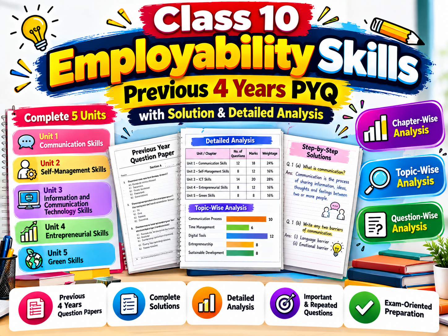 Class 10 Employability Skills Previous 4 Years PYQ with Solution | Chapter-Wise, Topic-Wise & Question-Wise Detailed Analysis