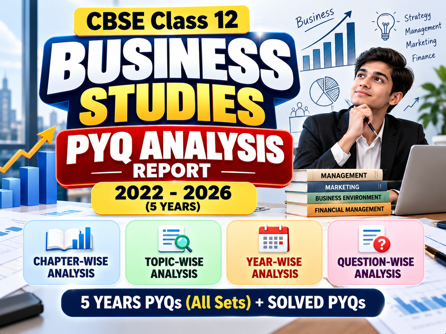 CBSE Class 12 Business Studies PYQ Analysis Report | 5 Years Chapter-wise, Topic-wise & Year-wise Analysis with Solved PYQs