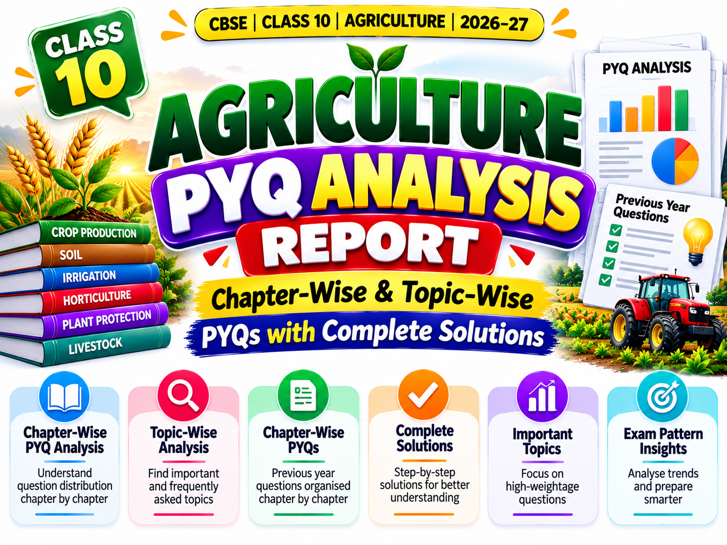 Class 10 Agriculture PYQ Analysis Report with Chapter-Wise & Topic-Wise PYQs | Solutions