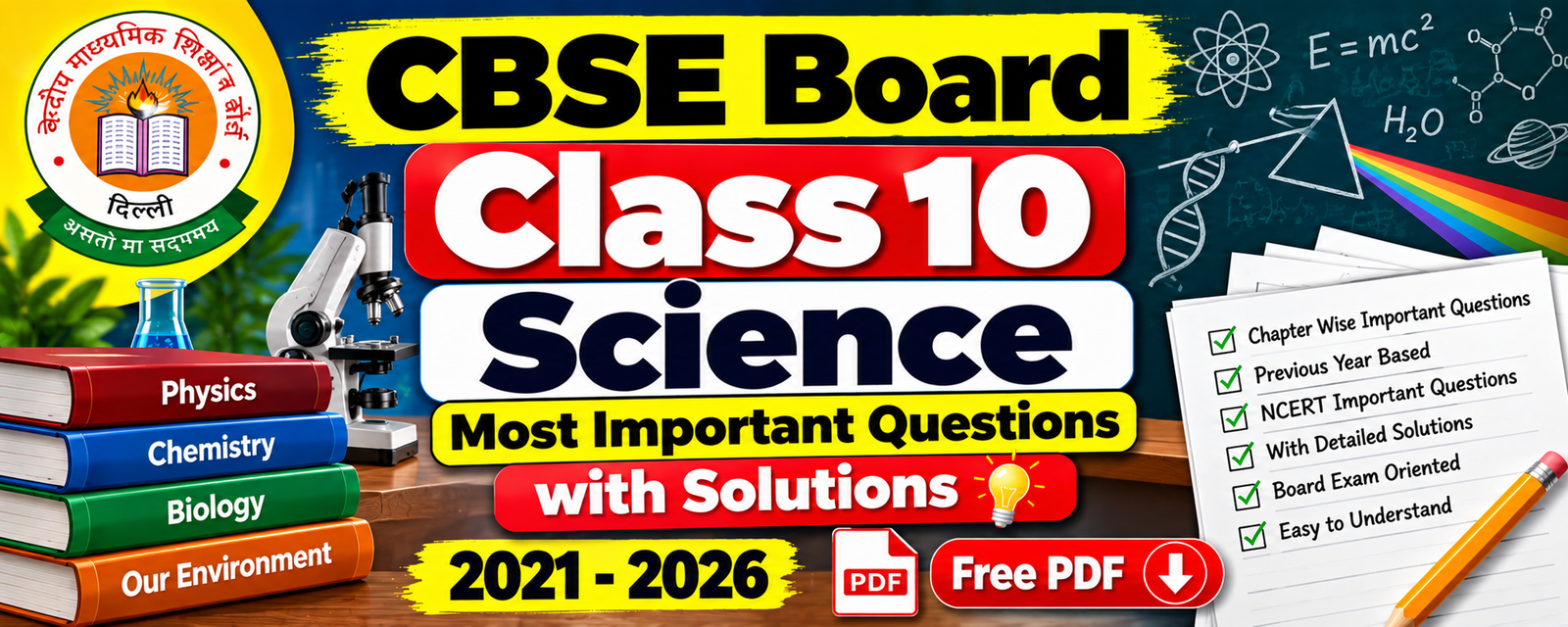 CBSE Class 10 Science Most important questions Chapter Wise with Solutions