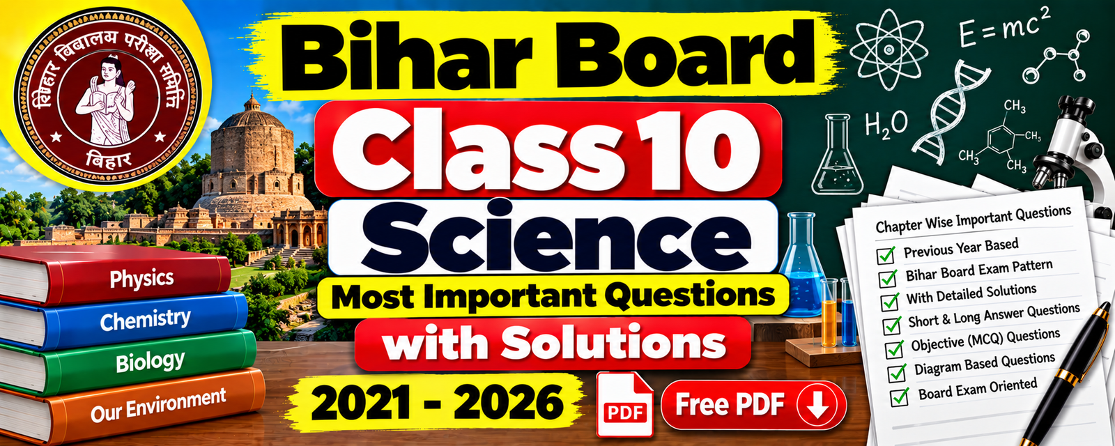 Bihar Board Class 10 Science Most important Questions with Solutions